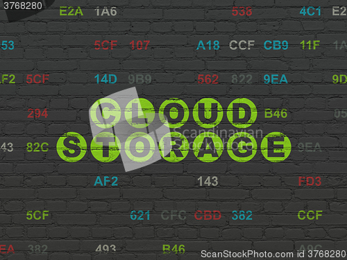Image of Privacy concept: Cloud Storage on wall background