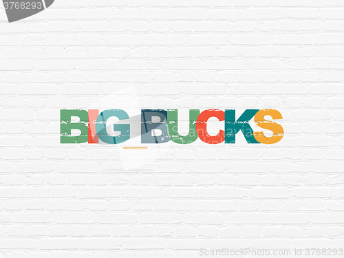 Image of Finance concept: Big bucks on wall background