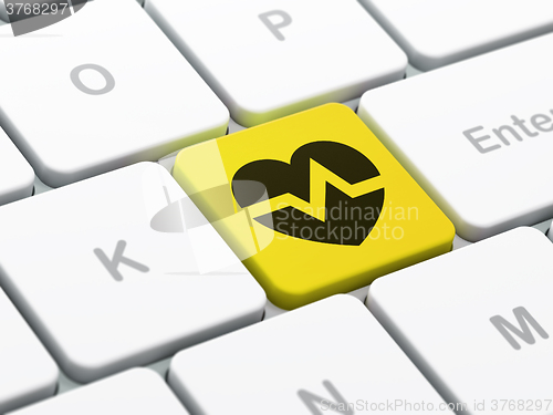 Image of Healthcare concept: Heart on computer keyboard background