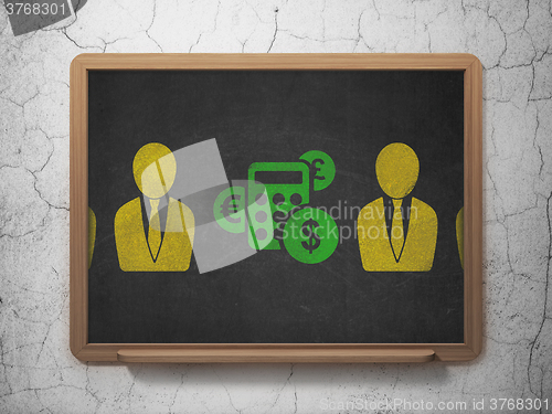 Image of Business concept: calculator icon on School Board background