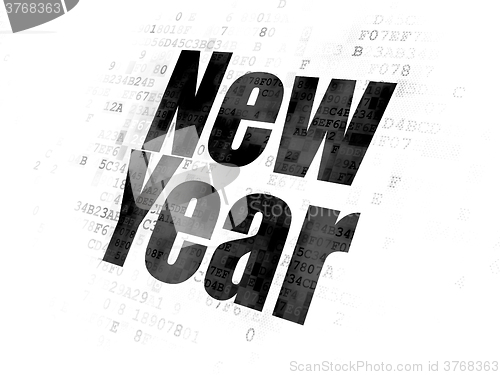 Image of Holiday concept: New Year on Digital background