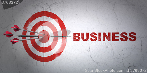 Image of Finance concept: target and Business on wall background
