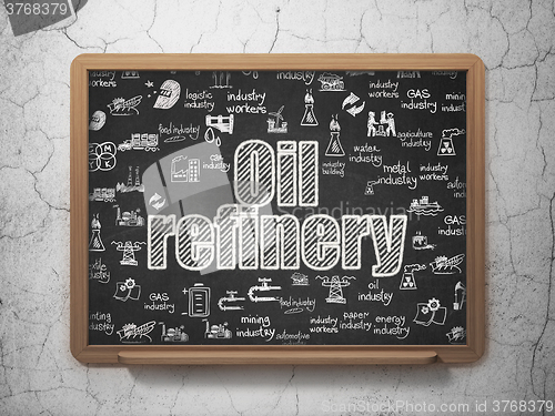 Image of Industry concept: Oil Refinery on School Board background