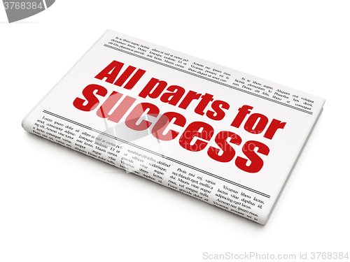 Image of Business concept: newspaper headline All parts for Success