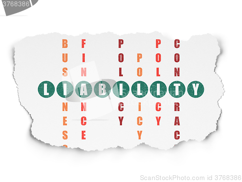 Image of Insurance concept: Liability in Crossword Puzzle