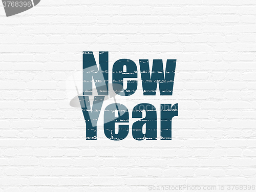 Image of Holiday concept: New Year on wall background