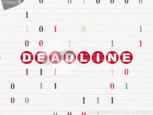 Image of Finance concept: Deadline on wall background