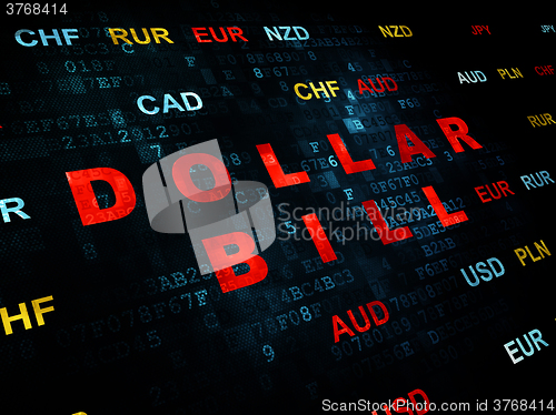 Image of Banking concept: Dollar Bill on Digital background