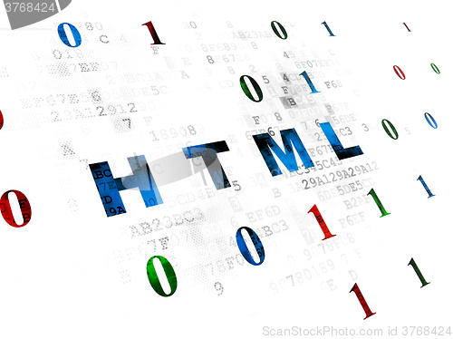 Image of Database concept: Html on Digital background