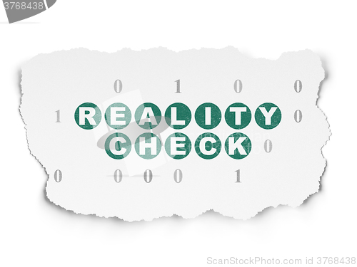 Image of Business concept: Reality Check on Torn Paper background