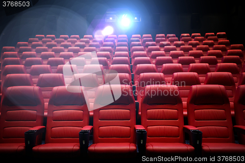 Image of movie theater empty auditorium with seats