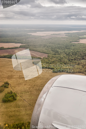 Image of Aerial view of summer field