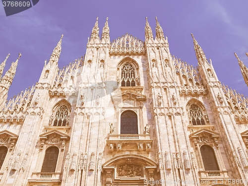 Image of Retro looking Milan cathedral