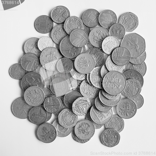 Image of Black and white Pound coins