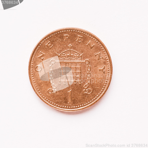 Image of  UK 1 penny coin vintage