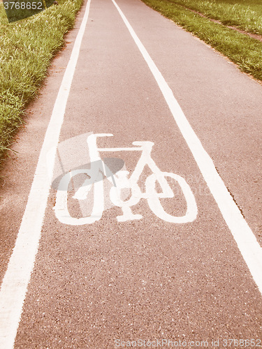 Image of  Bike lane sign vintage