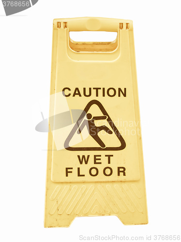 Image of  Caution wet floor vintage