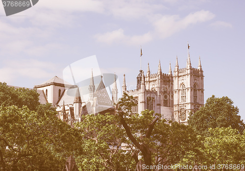 Image of Retro looking Westminster Abbey in London