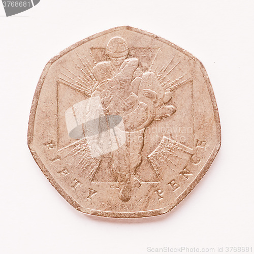 Image of  UK 50 pence coin vintage
