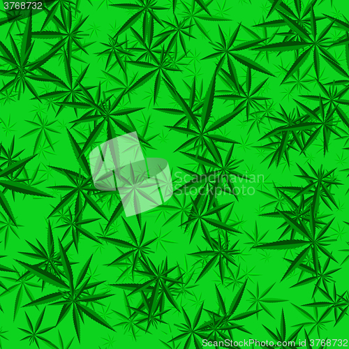 Image of Green Cannabis Leaves Background