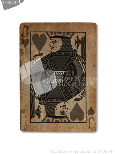 Image of Very old playing card, Jack of hearts