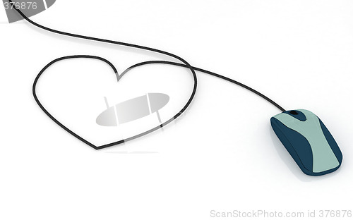 Image of Computer mouse with heart shaped cable