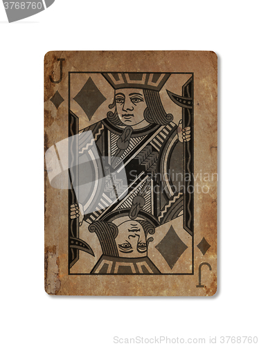 Image of Very old playing card, Jack of diamonds