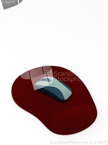 Image of Computer mouse on red pad
