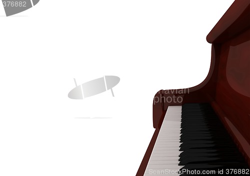 Image of Piano keyboard close up ,  3d render