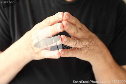 Image of Fingertips together hand gesture	