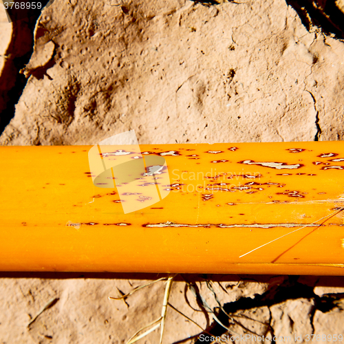 Image of cracked sand in morocco africa desert abstract macro bark