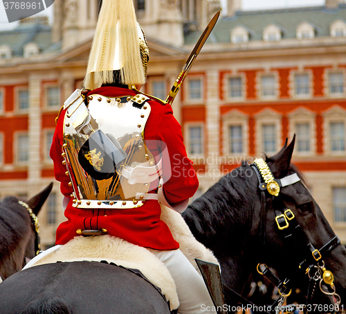 Image of in london england horse and cavalry for    the queen