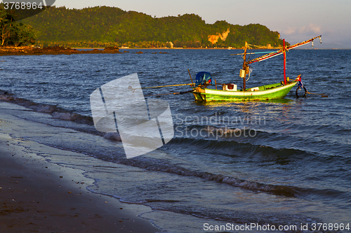 Image of sunrise asia  the  lomprayah bay isle white    sea anchor