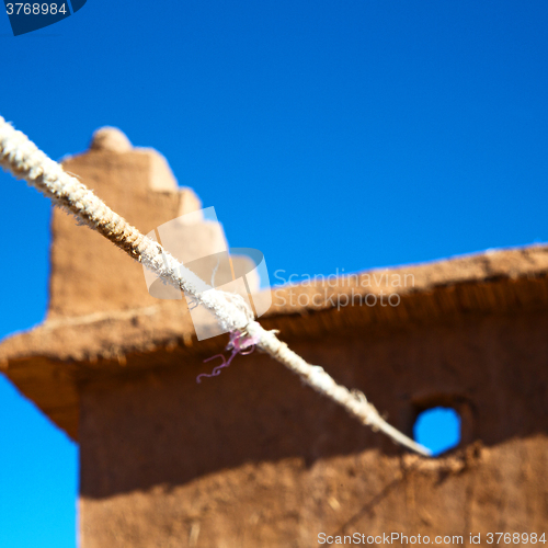 Image of moroccan old wall and brick in antique city