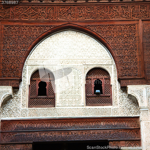 Image of moroccan old wall and brick in antique city