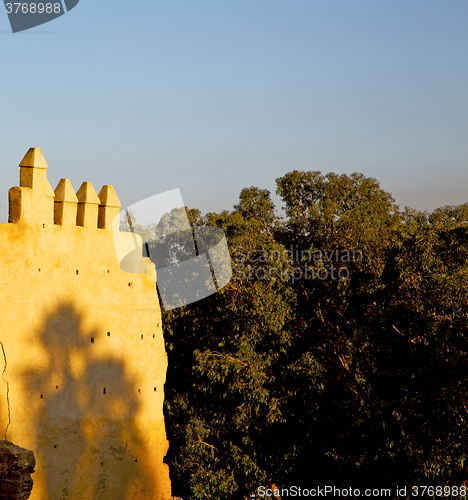 Image of old ruin in     brown construction  africa   morocco and sky  ne