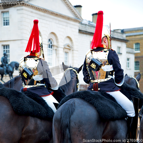 Image of in london england horse and cavalry for    the queen