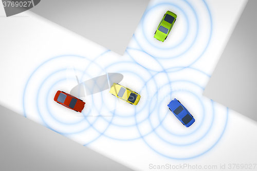 Image of connected autonomous cars