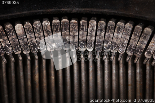 Image of Types of vintage typewriter close-up