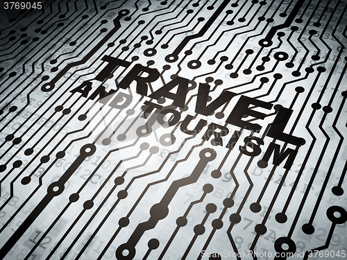 Image of Tourism concept: circuit board with Travel And Tourism