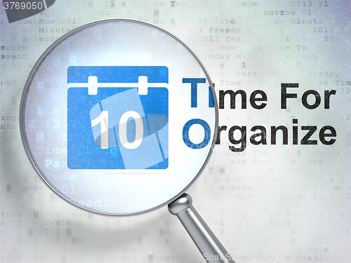 Image of Timeline concept: Calendar and Time For Organize with optical glass
