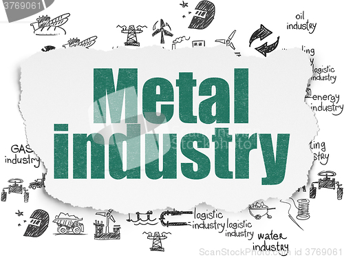 Image of Industry concept: Metal Industry on Torn Paper background