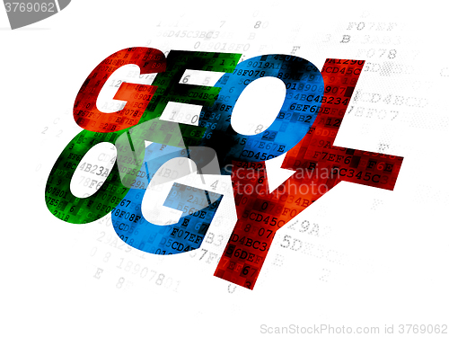 Image of Studying concept: Geology on Digital background