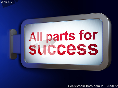 Image of Business concept: All parts for Success on billboard background