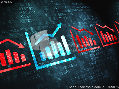 Image of Finance concept: Graph on digital background