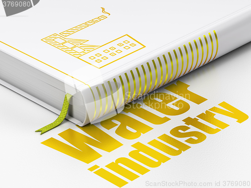 Image of Manufacuring concept: book Industry Building, Water Industry on white background