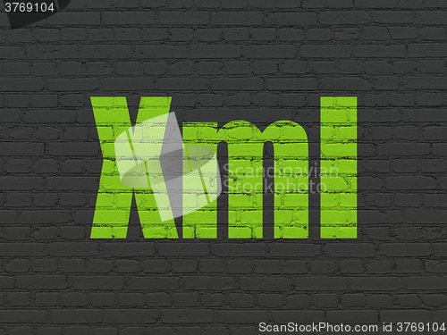 Image of Programming concept: Xml on wall background