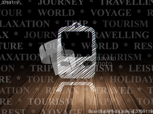 Image of Travel concept: Train in grunge dark room
