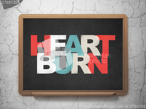 Image of Medicine concept: Heartburn on School Board background