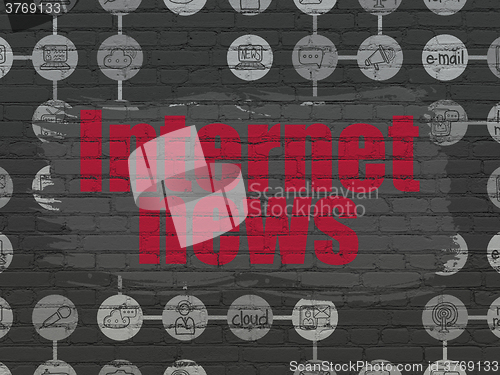 Image of News concept: Internet News on wall background